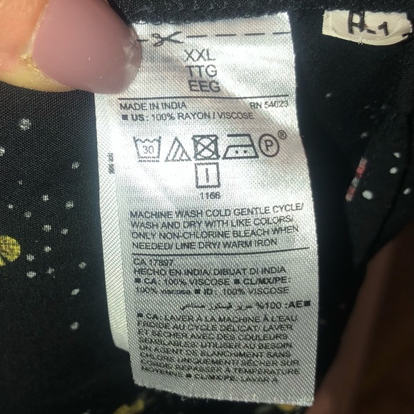 Old Navy shift dress black floral print bell sleeves size extra extra large - Picture 5 of 7